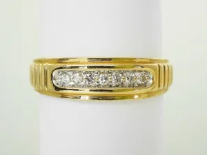 0.14 ctw Channel-Set Natural Diamond Ring 14k Gold Size 7.75