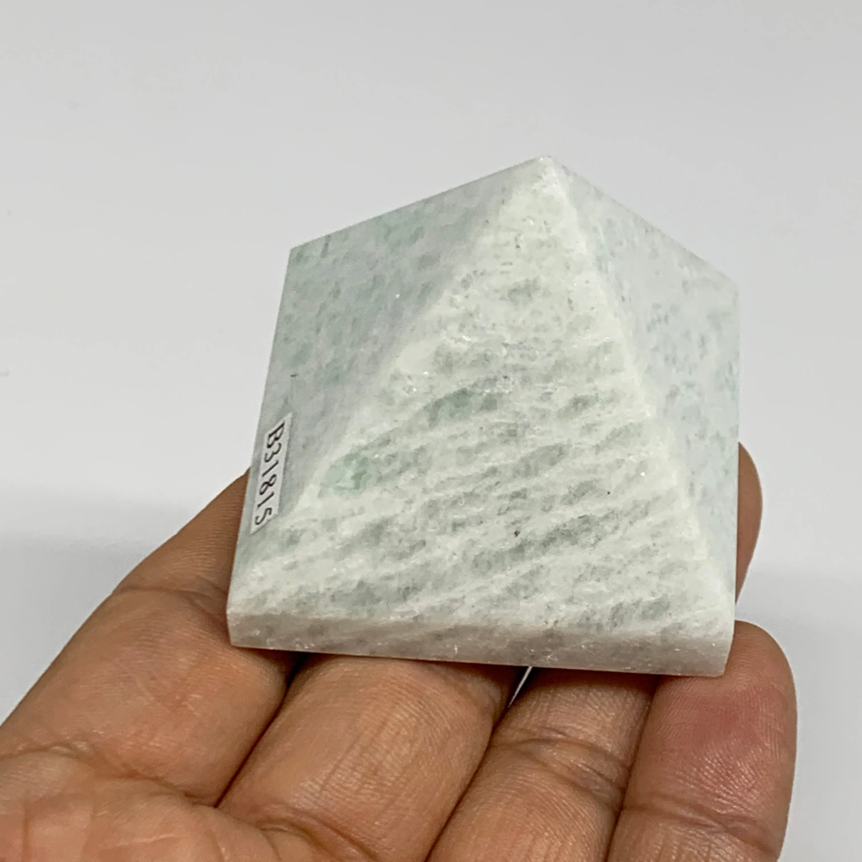 102.4g, 1.6"x1.9"x1.8", Amazonite Pyramid Gemstone, Decorative Stone, B31815