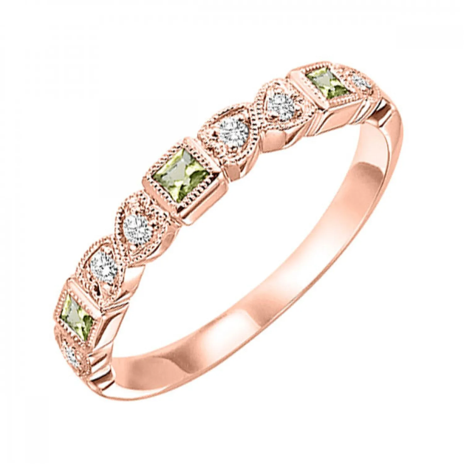 10KT Stackable Princess Cut Gemstone Ring