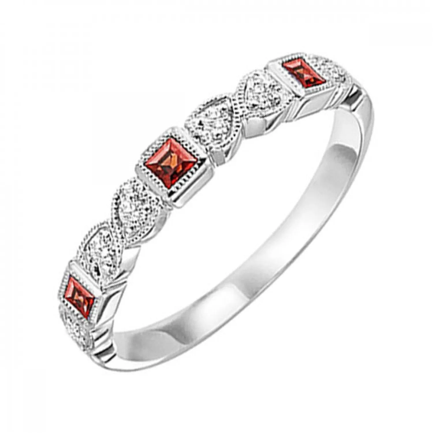 10KT Stackable Princess Cut Gemstone Ring
