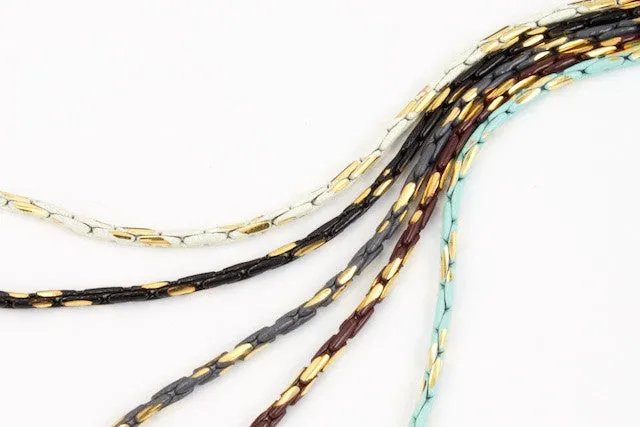 1.25mm Brown/Gold Two Tone Beading Chain CC132
