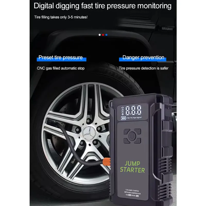 12V Car Jump Starter Withtire Inflator And Led Light K09