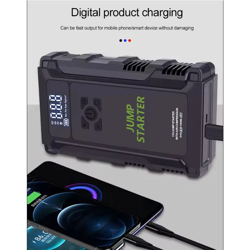 12V Car Jump Starter Withtire Inflator And Led Light K09