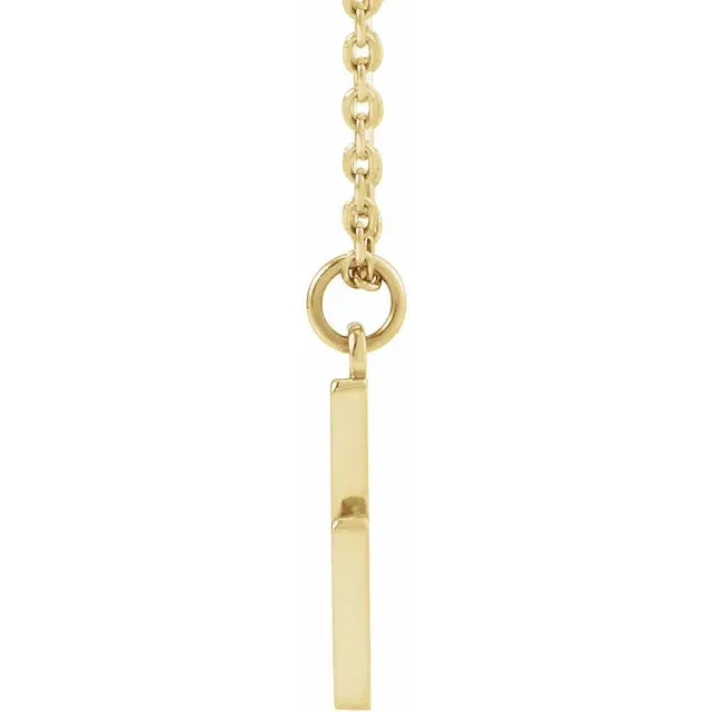 14K Gold Lightening Bolt Pendant Necklace