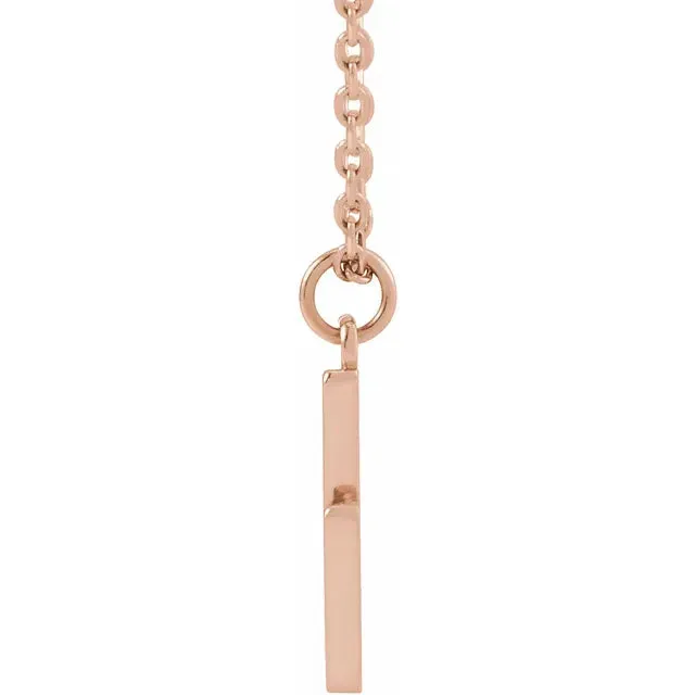 14K Gold Lightening Bolt Pendant Necklace