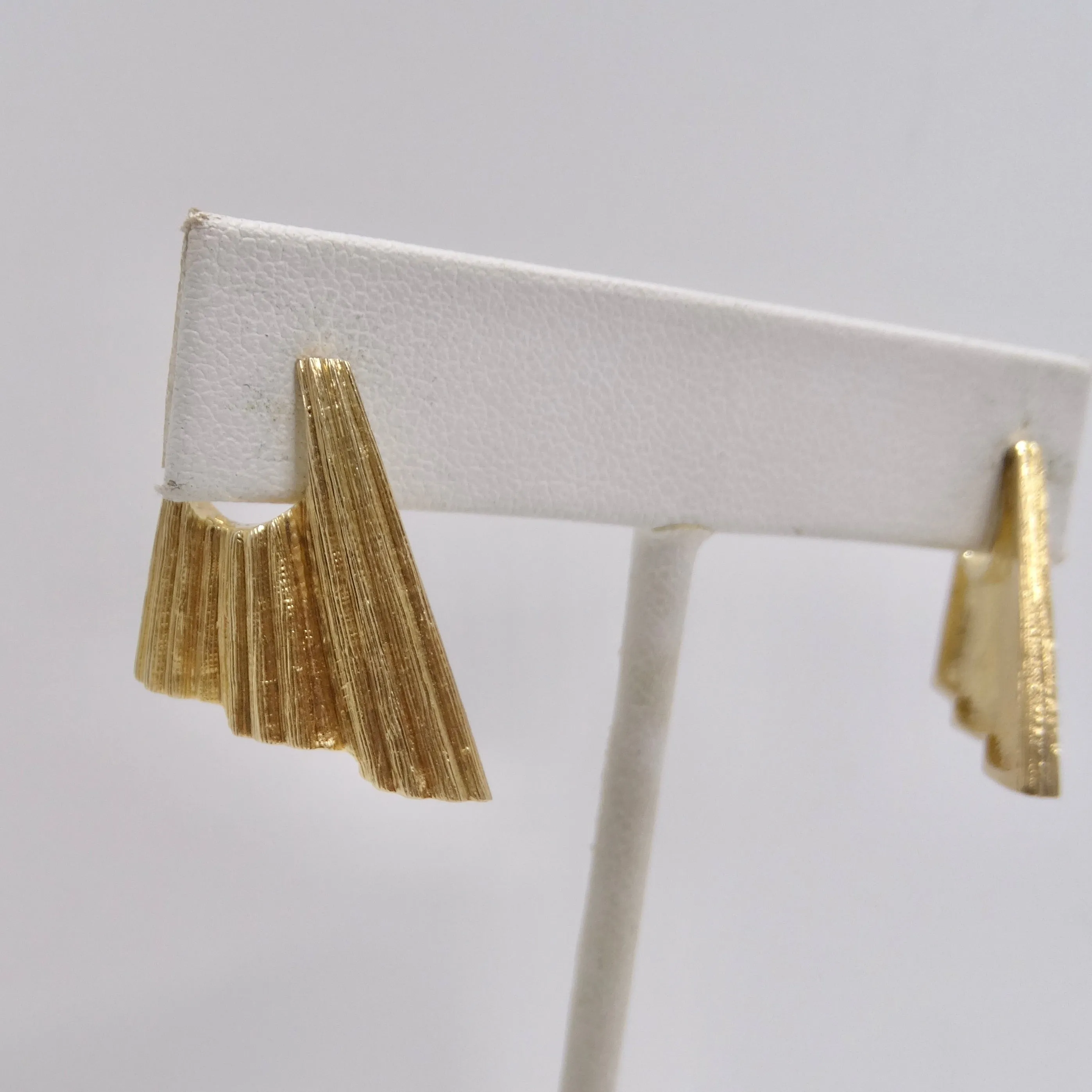 14K Gold Mid Century Clip On Earrings
