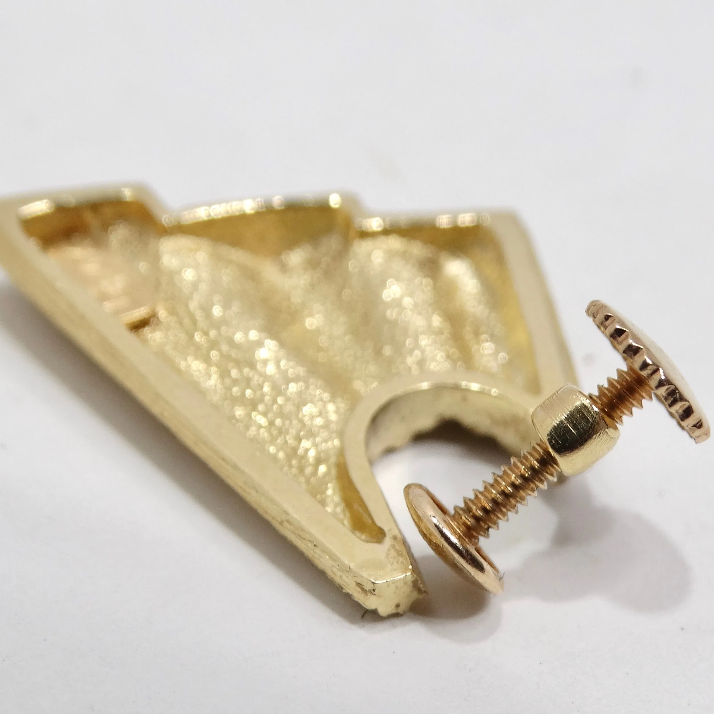 14K Gold Mid Century Clip On Earrings