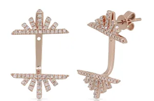 14K Rose Gold Diamond Sunrise/Sunset Jacket Earrings