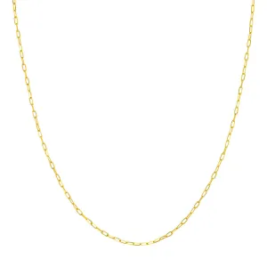 14k Yellow Gold Paper Clip Chain with Lobster Clasp