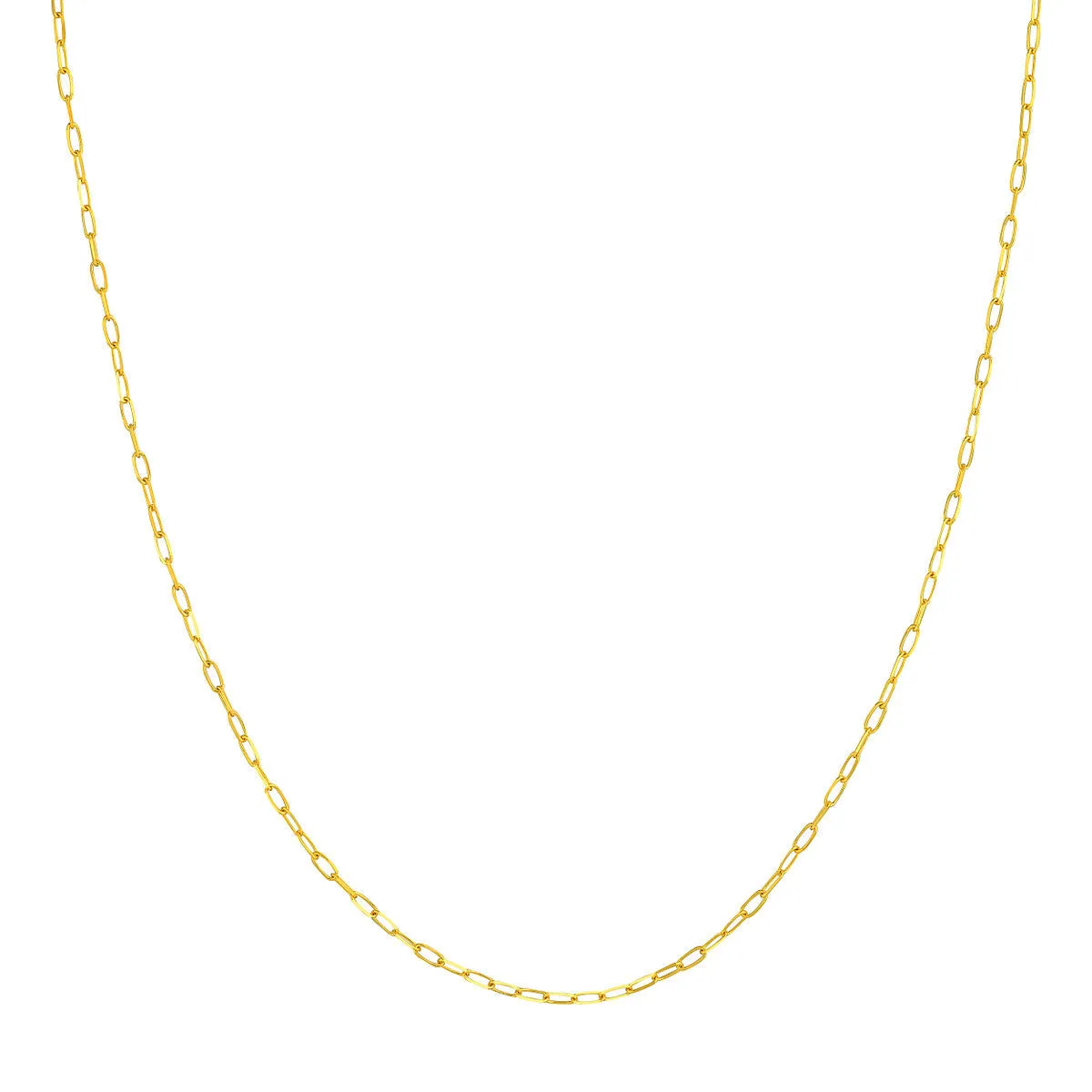 14k Yellow Gold Paper Clip Chain with Lobster Clasp