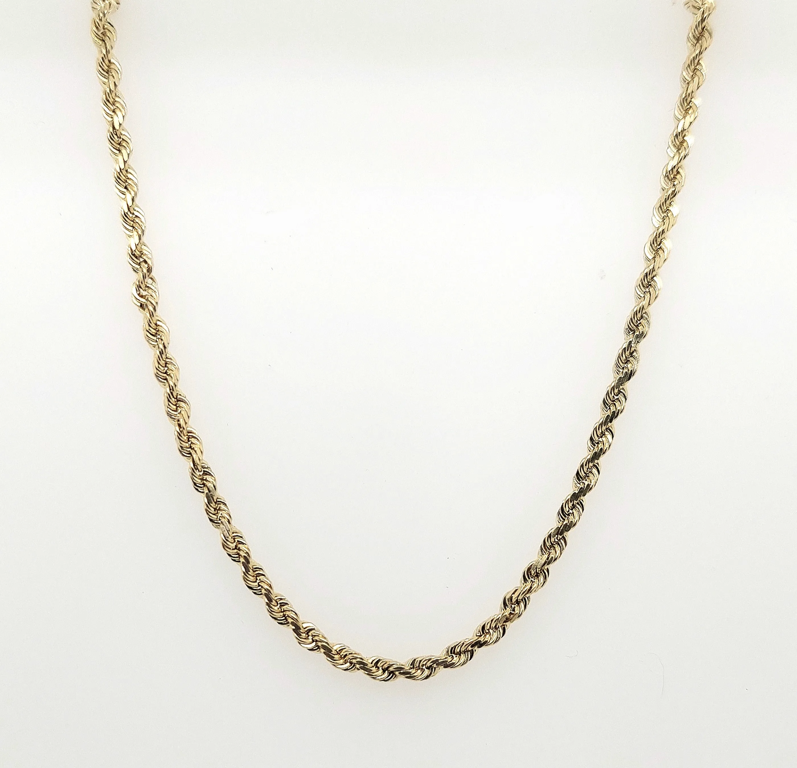14KY 2.5mm Diamond-cut Rope Chain