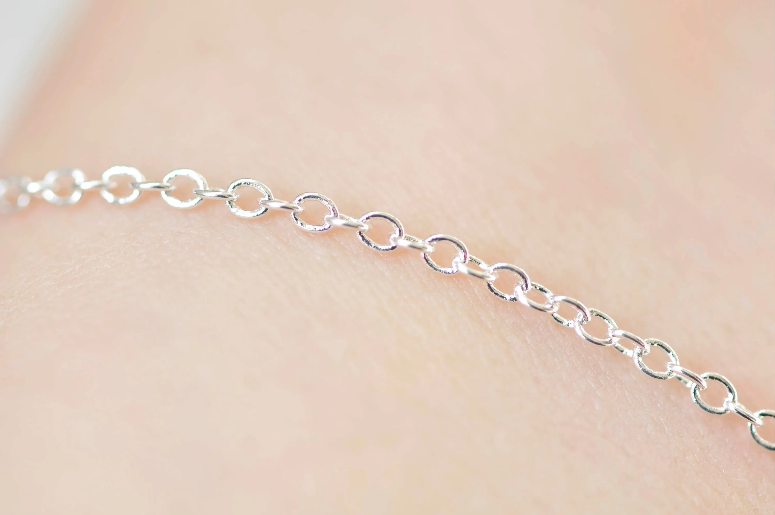 16ft (5m) Shiny Silver Plated Oval Cable Chain Soldered Links 2mm A5475