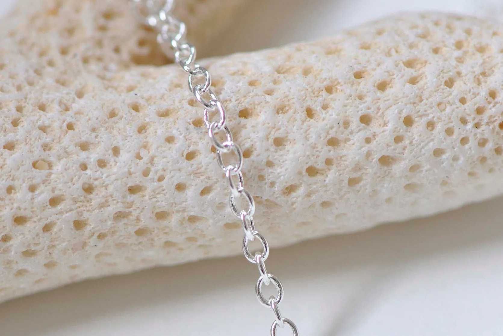 16ft (5m) Shiny Silver Plated Oval Cable Chain Soldered Links 2mm A5475