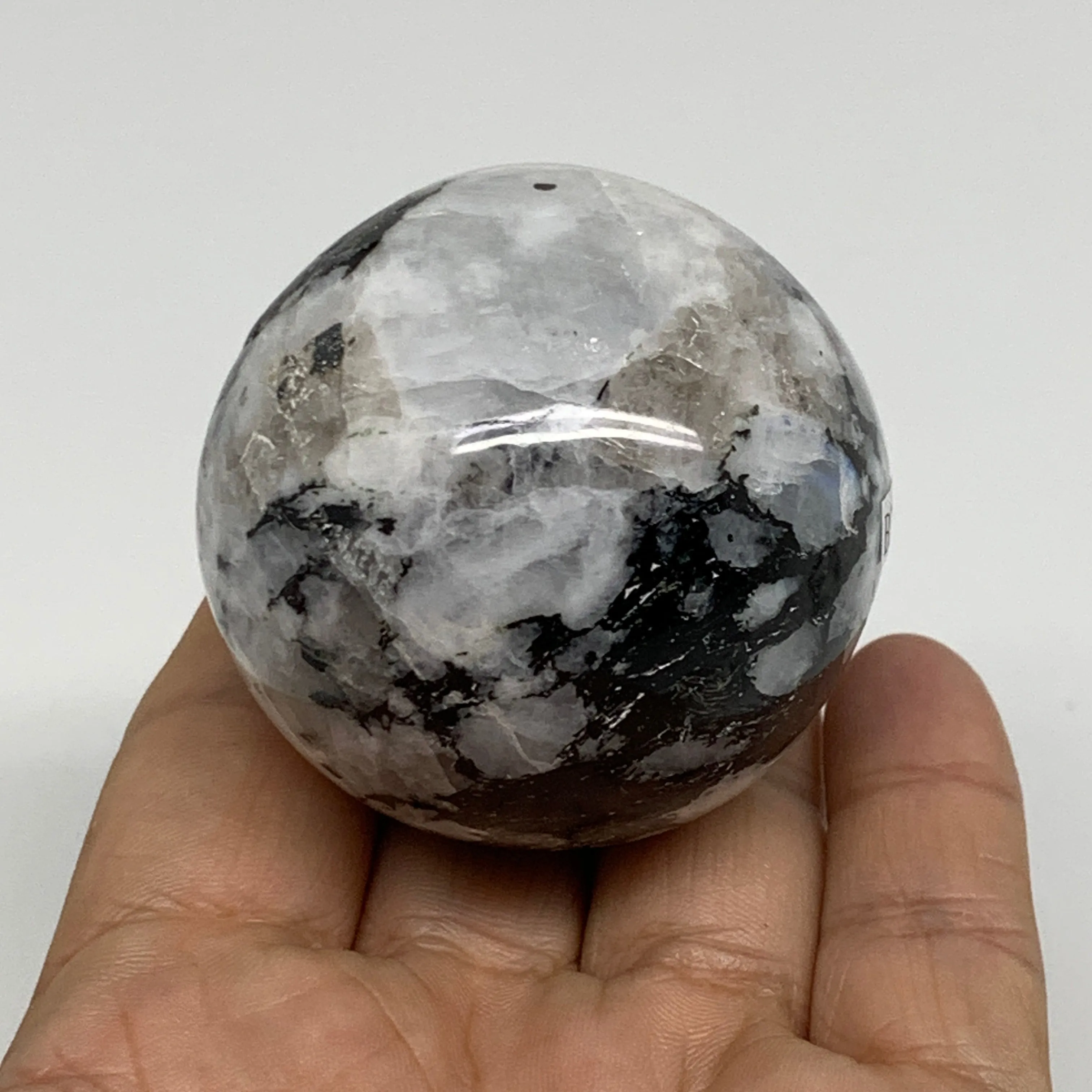 178.2g, 2"(50mm), Natural Rainbow Moonstone Sphere Ball Gemstone, B34314