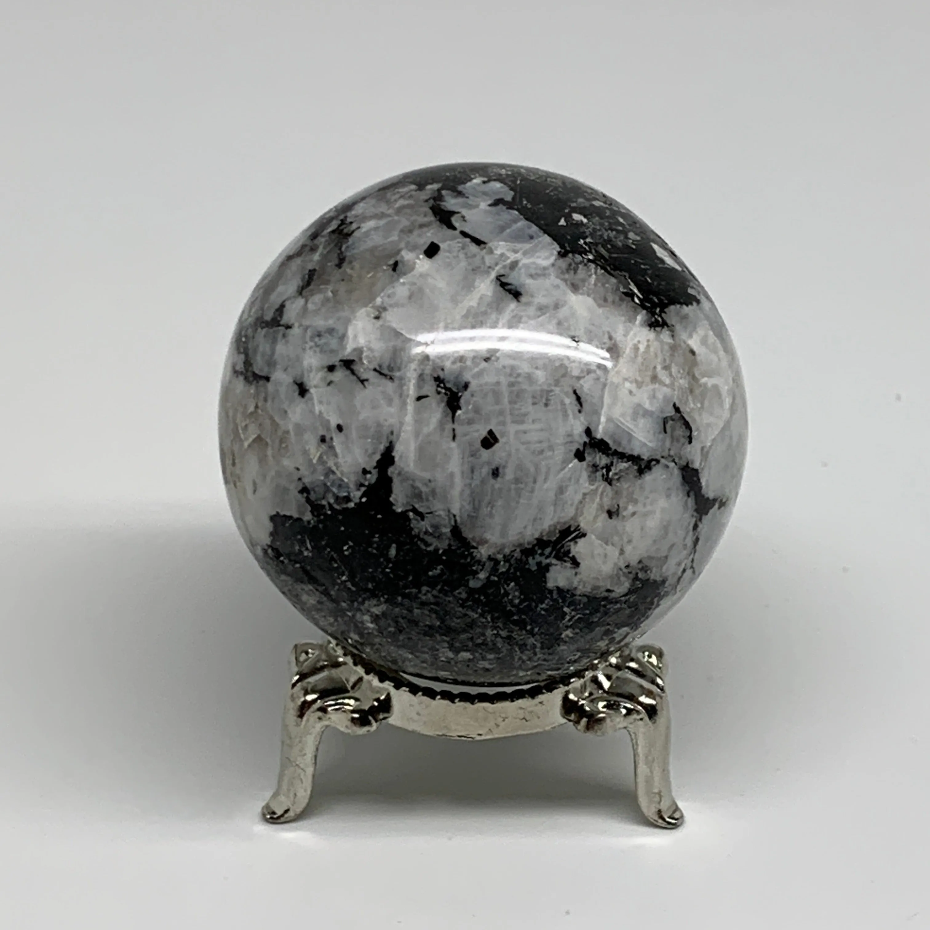 178.2g, 2"(50mm), Natural Rainbow Moonstone Sphere Ball Gemstone, B34314