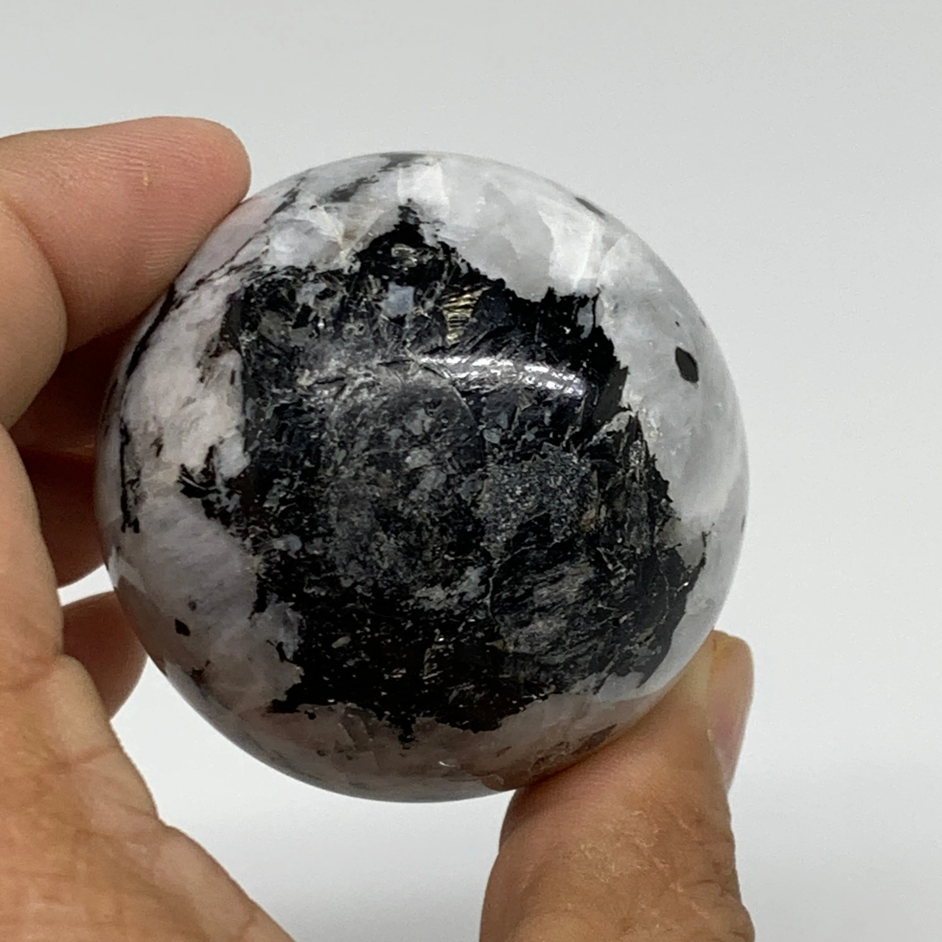 178.2g, 2"(50mm), Natural Rainbow Moonstone Sphere Ball Gemstone, B34314