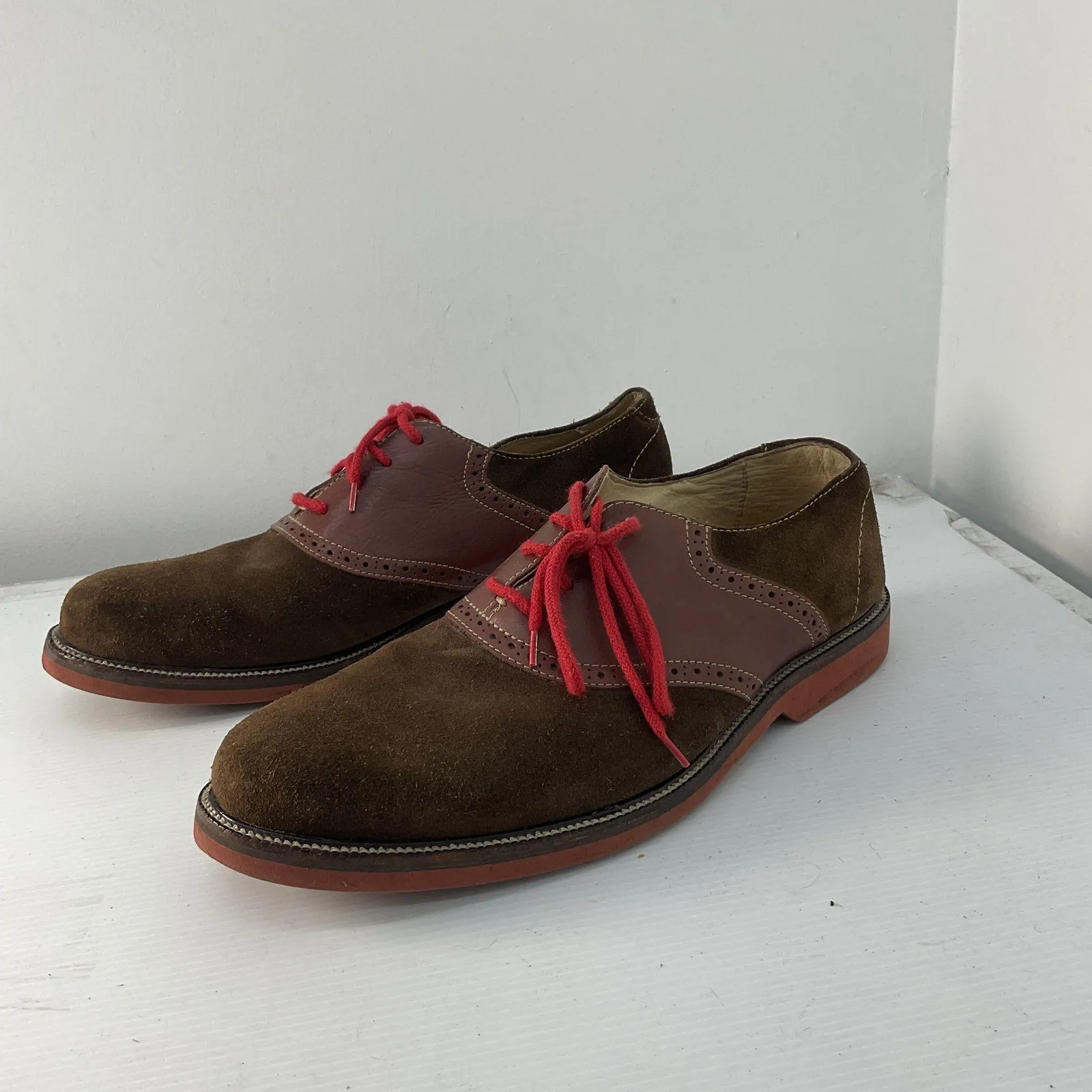 1901 Men's Brown Leather Brogue Dress Shoes 10.5 Preowned