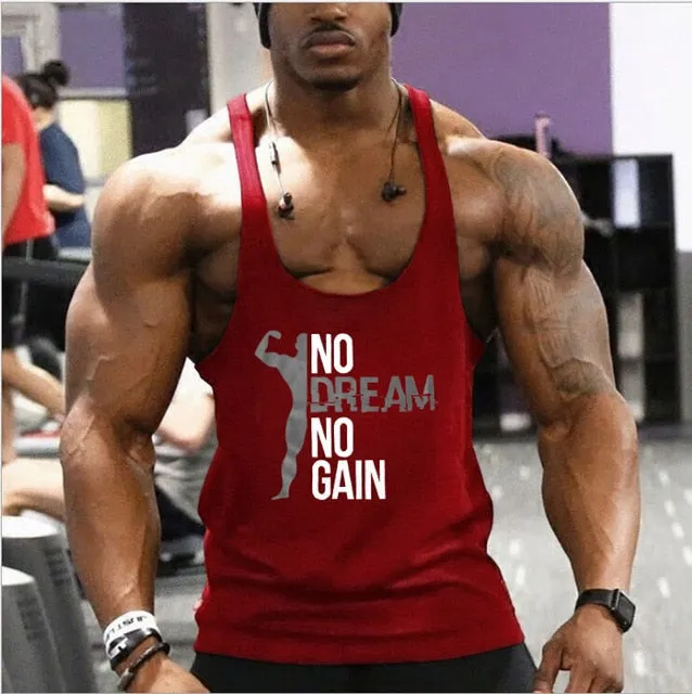 2019 New Brand arrival Men Gym Muscle Bodybuilding Sleeveless Shirt Hot Sale Tank Top Singlet Fitness Sport Print Vest Black