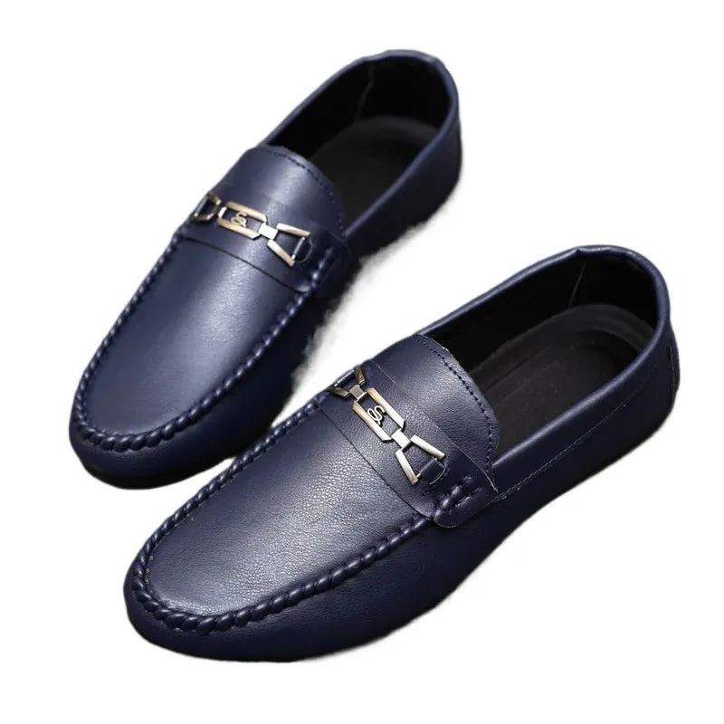2024 new summer casual lightweight beanie shoes men's loafers street shooting spirit guy leather waterproof men's shoes