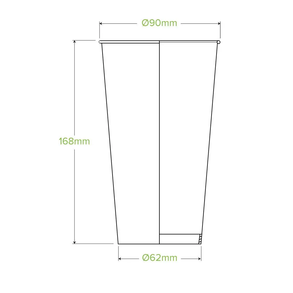 22oz/650mL Leaf (90mm) Cold Paper BioCup - 1000/CTN