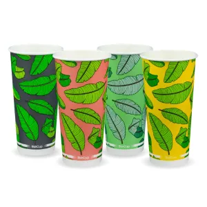 22oz/650mL Leaf (90mm) Cold Paper BioCup - 1000/CTN