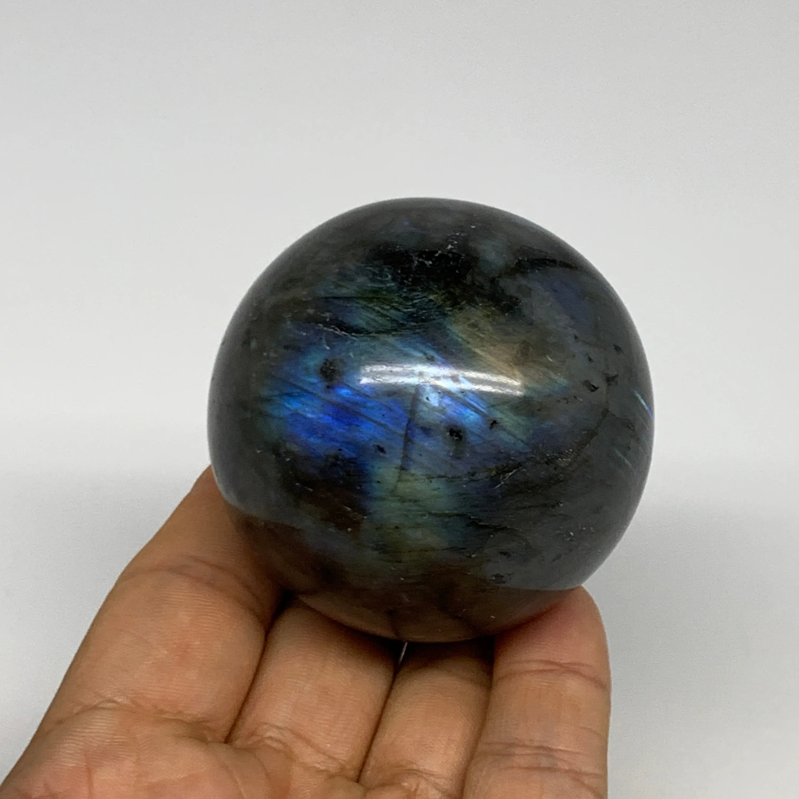 251.3g, 2.2"(56mm), Labradorite Sphere Gemstone,Crystal @Madagascar, B29892