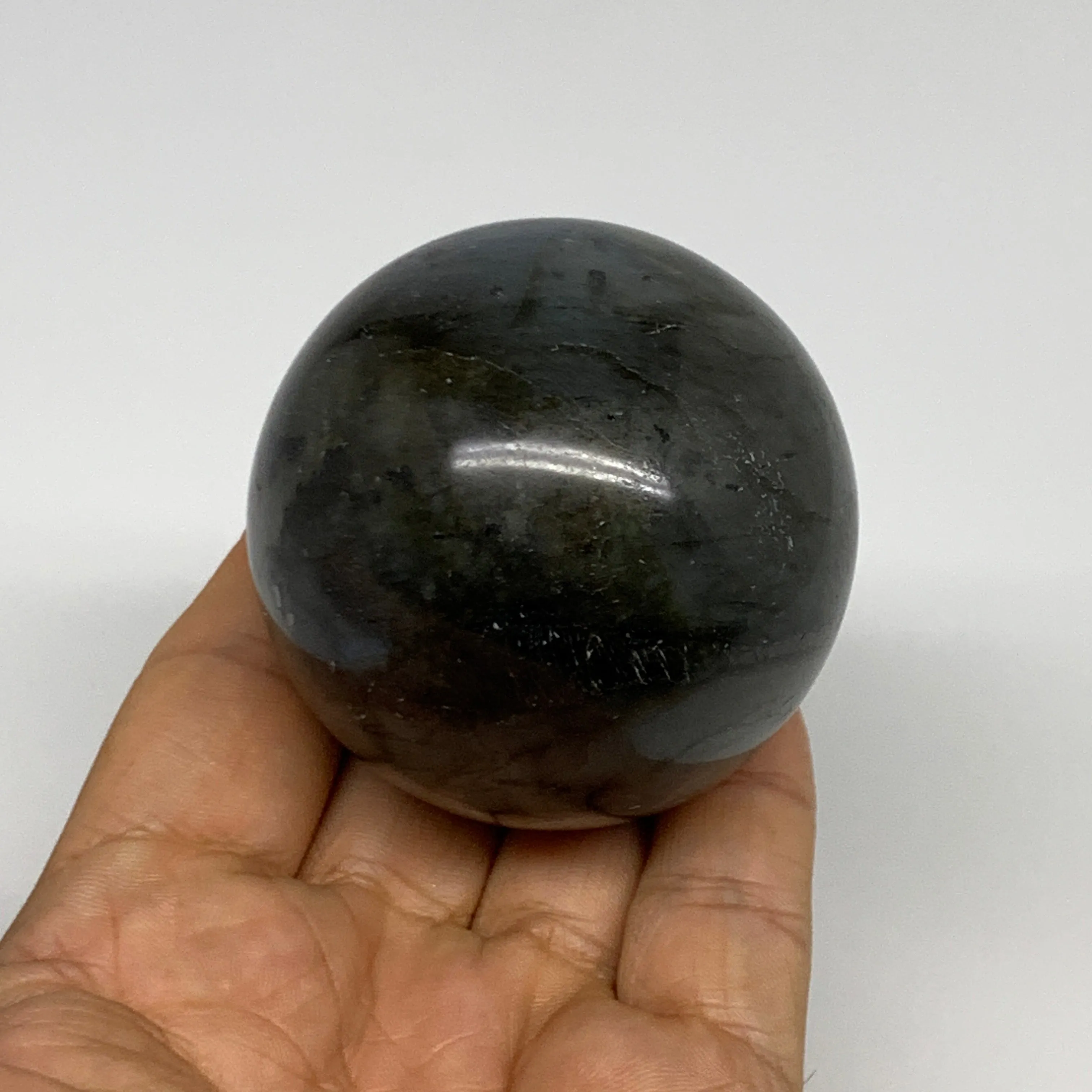 251.3g, 2.2"(56mm), Labradorite Sphere Gemstone,Crystal @Madagascar, B29892