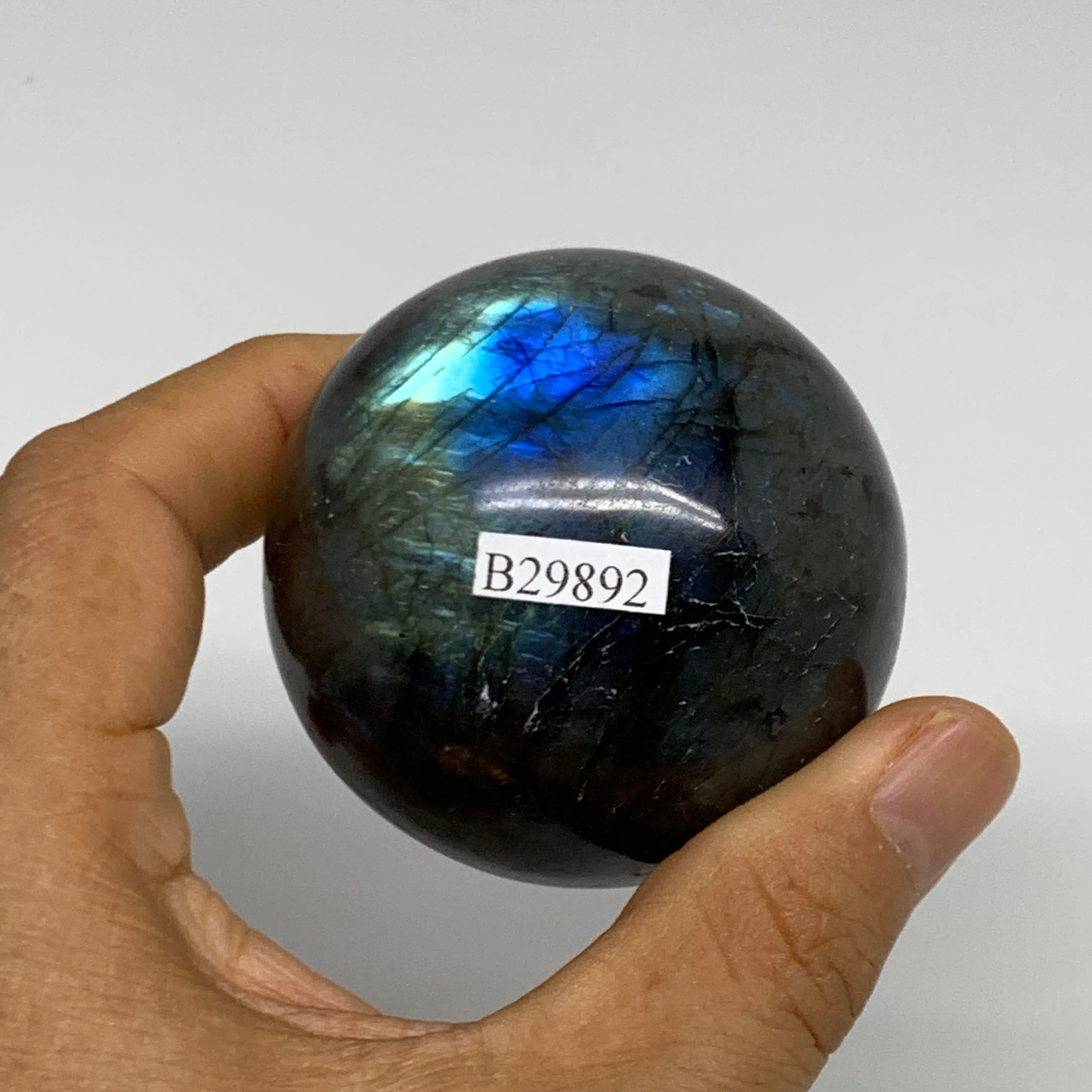 251.3g, 2.2"(56mm), Labradorite Sphere Gemstone,Crystal @Madagascar, B29892
