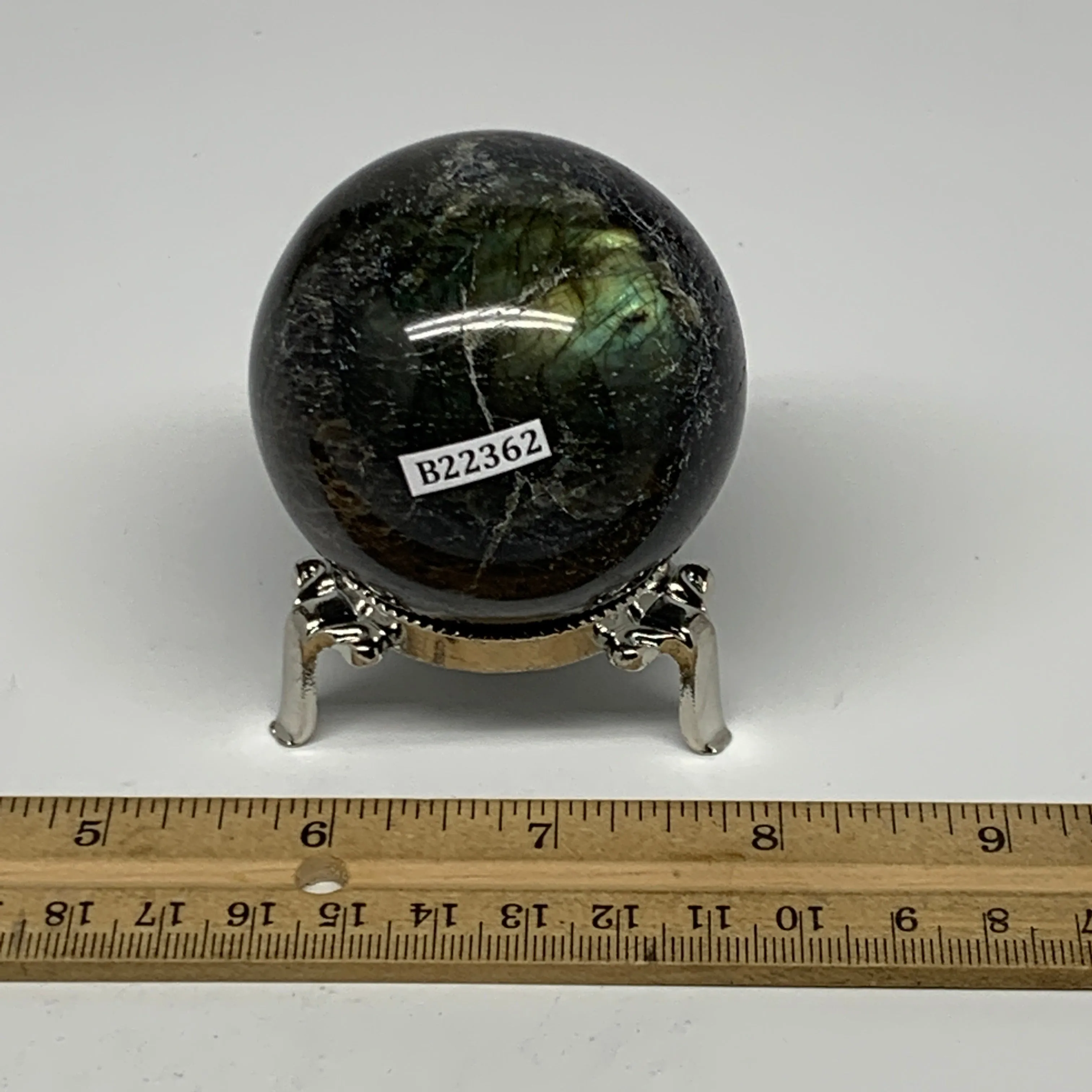 277.1g, 2.2"(56mm), Labradorite Sphere Gemstone,Crystal @Madagascar, B22362