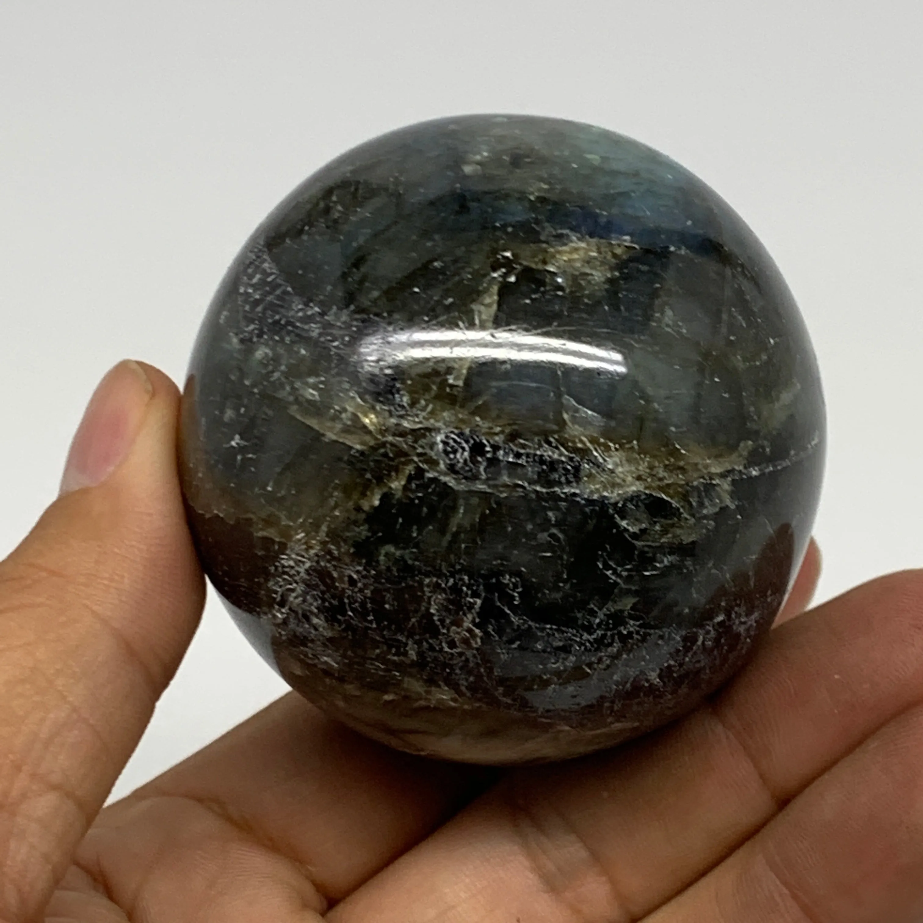 277.1g, 2.2"(56mm), Labradorite Sphere Gemstone,Crystal @Madagascar, B22362