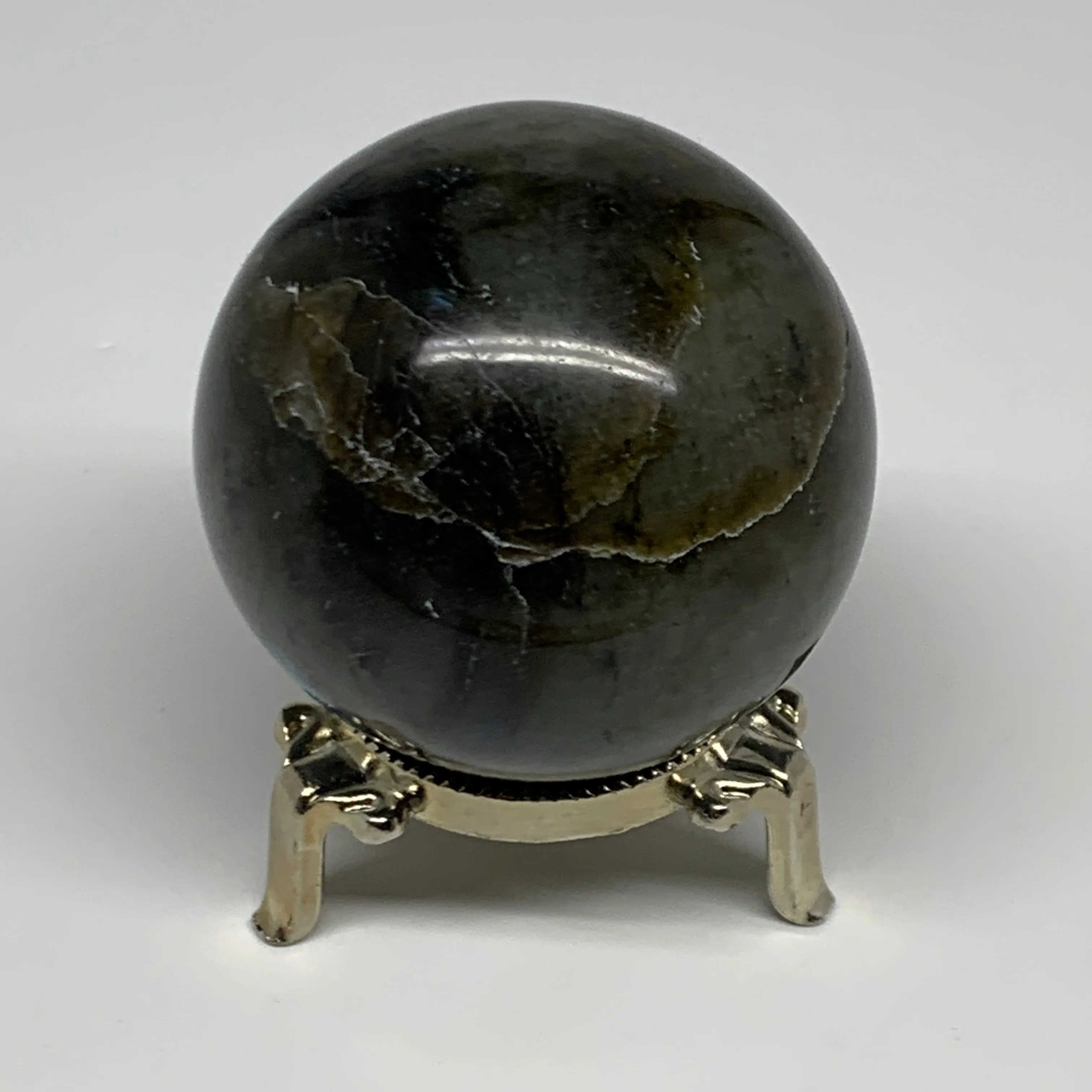 309.5g, 2.4"(60mm), Labradorite Sphere Gemstone,Crystal @Madagascar, B29874
