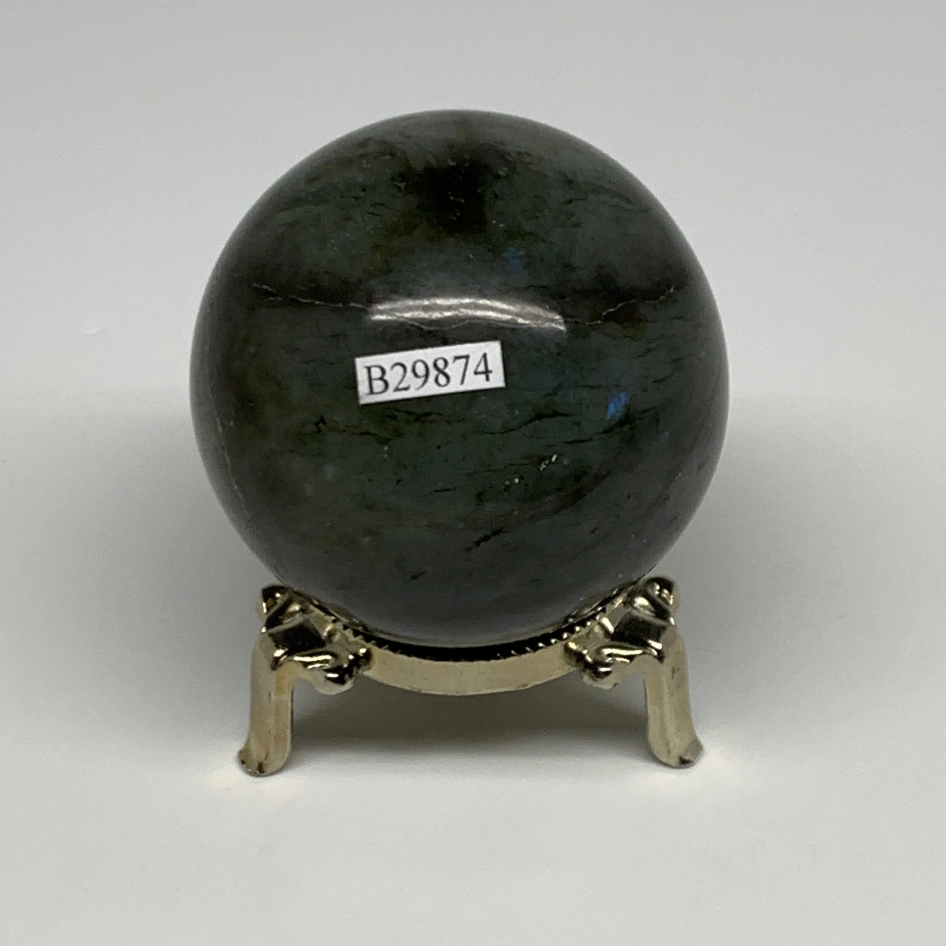 309.5g, 2.4"(60mm), Labradorite Sphere Gemstone,Crystal @Madagascar, B29874