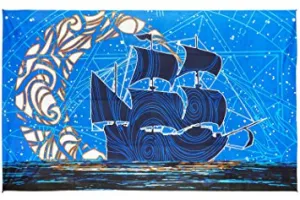 3D Glow In The Dark Moonship Tapestry