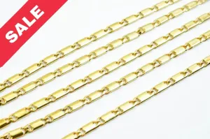 3mm 18K Gold Plated* tarnish resistant Chain Sold by Foot For Jewelry Making GFC073