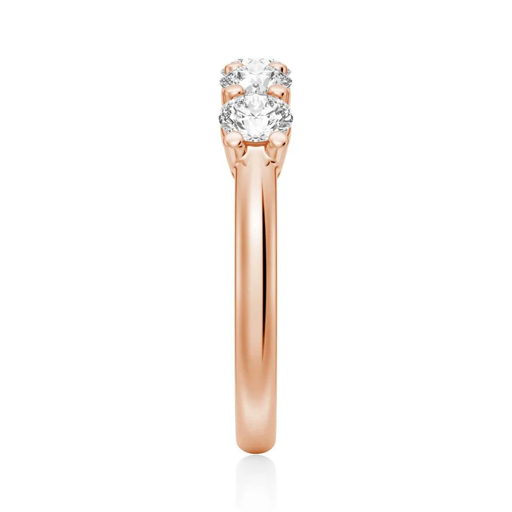 4.5mm 5 Stone Shared Prong Moissanite Anniversary Band