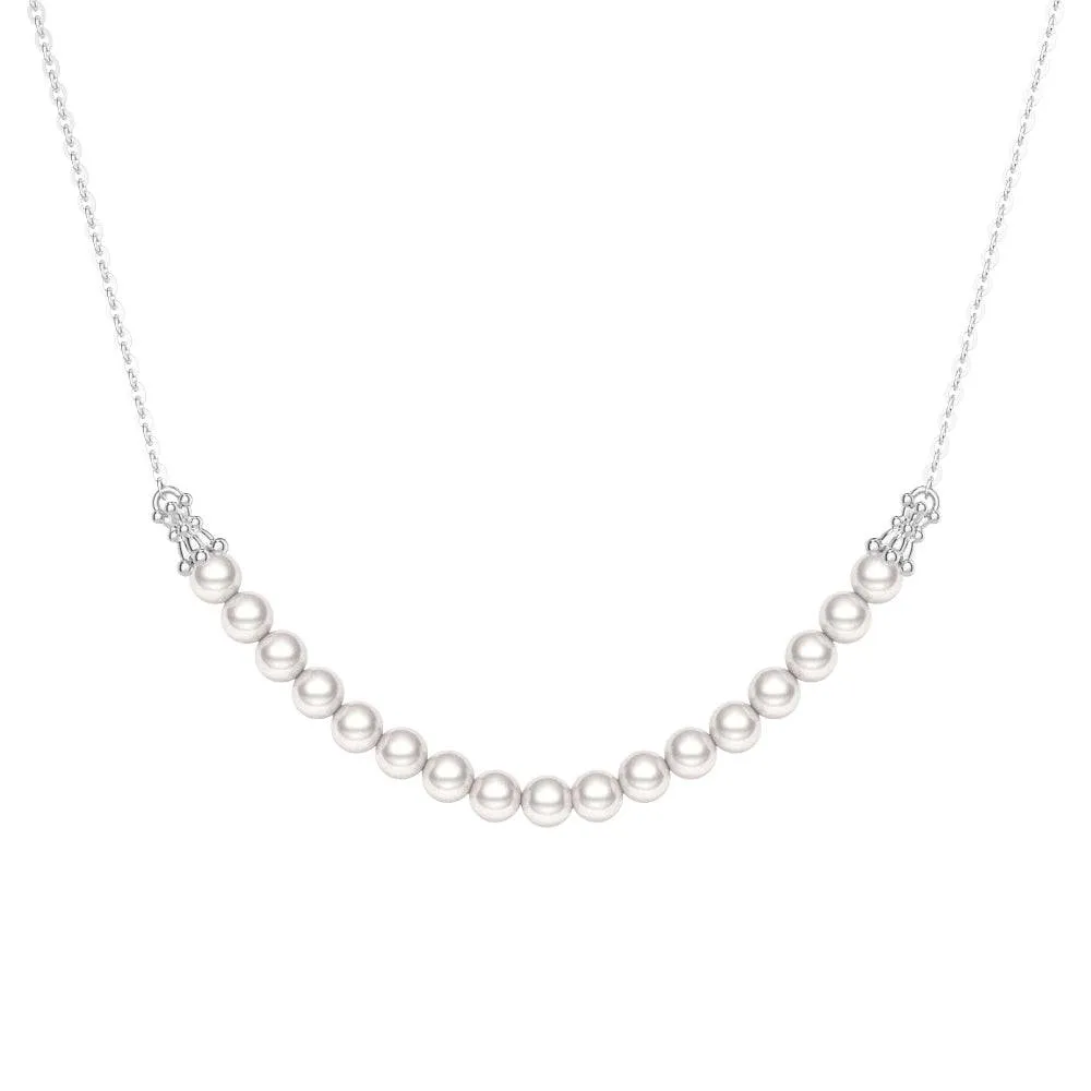 4mm Freshwater Cultured Pearl String Bar Necklace