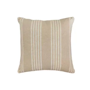 55cm Cushion Natural Beige with Thin Cream Stripes