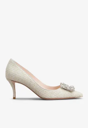 65 Flower Strass Buckle Pumps