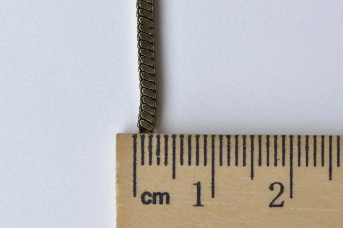 6.6ft (2m) Antique Bronze Square Box Snake Cobra Chain A8731