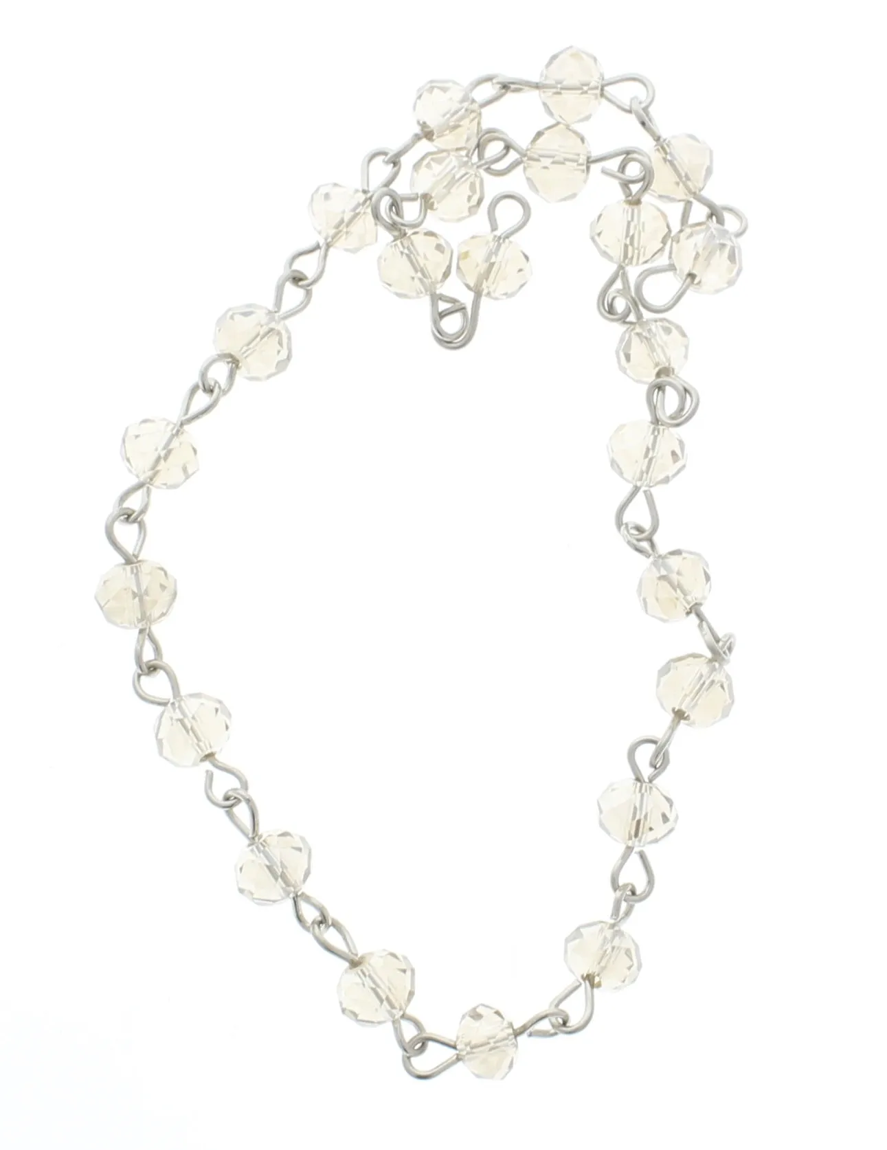 6mm Glass Beaded Rosary Chain, light topaz, sold per ft