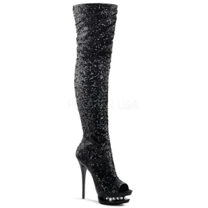 6" Sequined Open Toe Thigh High Boot (BLONDIE-R-3011)