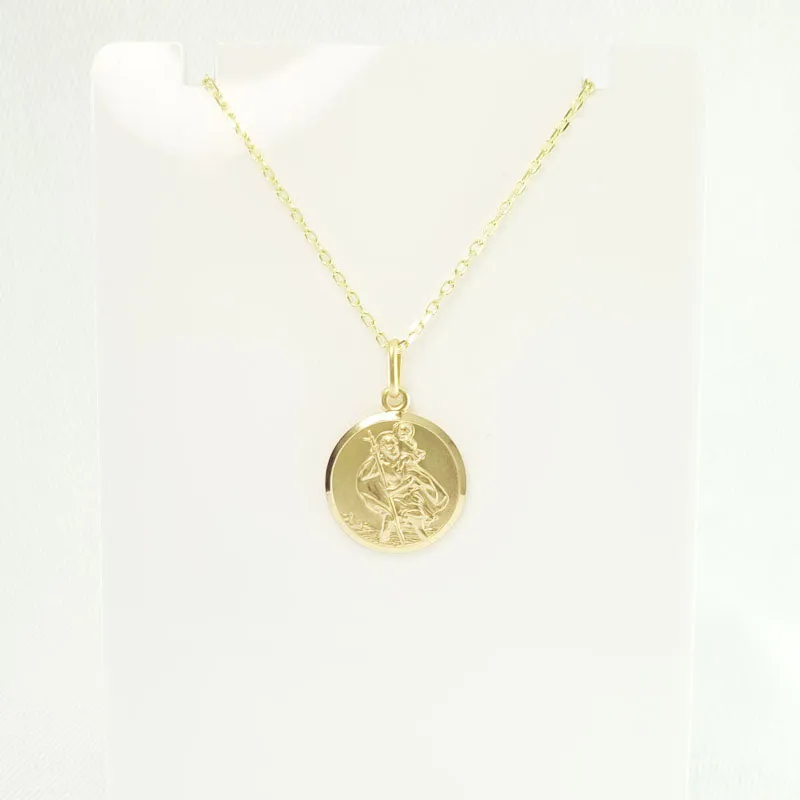 9ct Gold St Christopher Pendant - 16mm Diameter