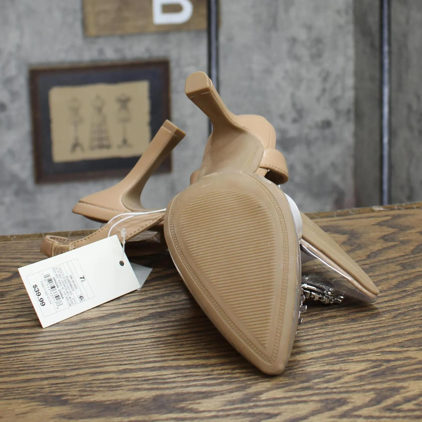 A New Day Women's Misty Slingback Heels 88870828 Clear Brown 7.5M