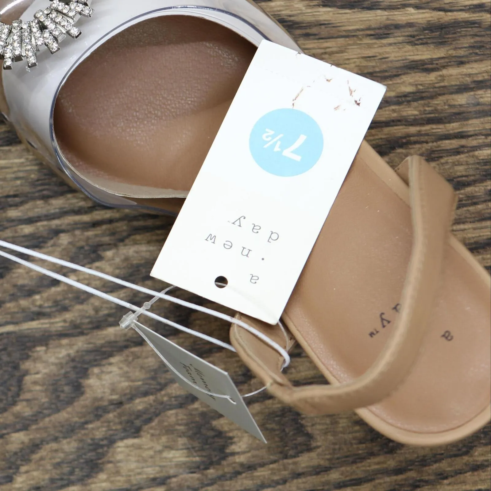 A New Day Women's Misty Slingback Heels 88870828 Clear Brown 7.5M