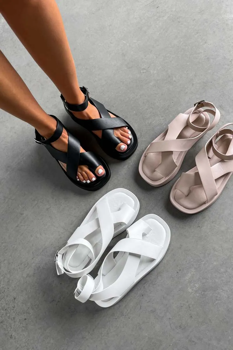 ADELINA Chunky Gladiator Sandals - White