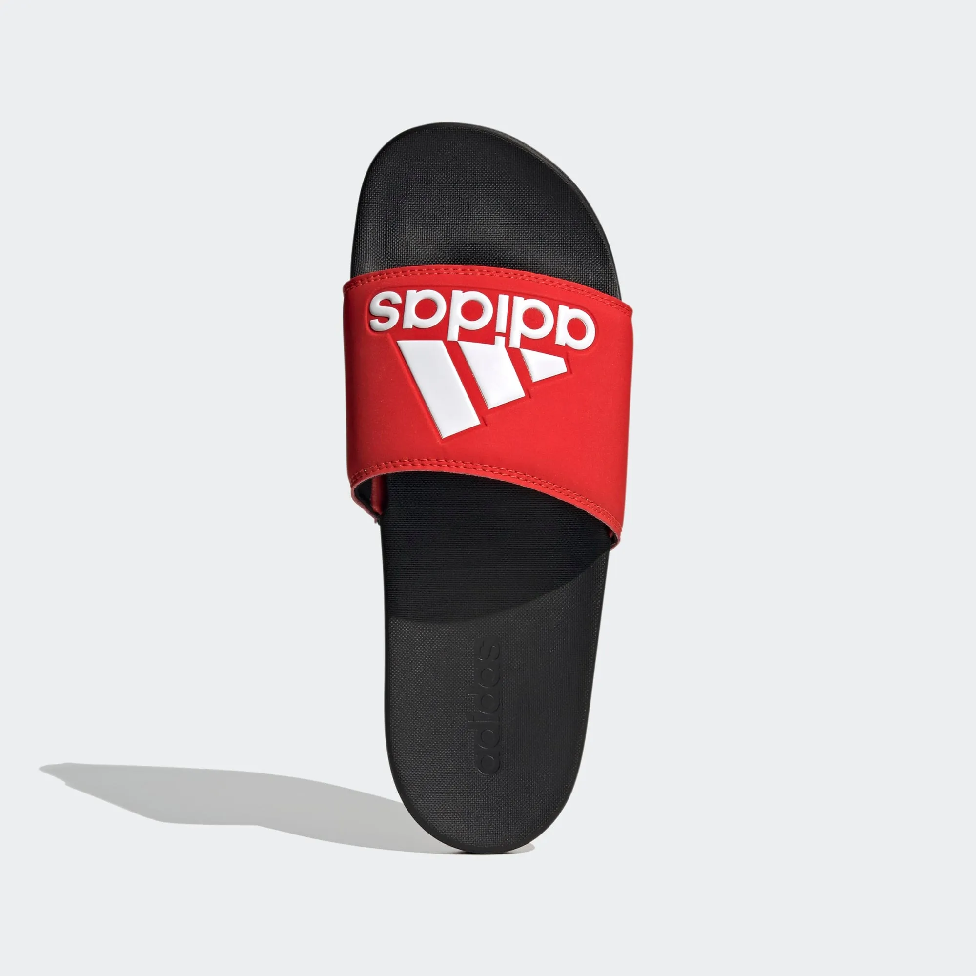 Adidas Adilette Cloudfoam 3 Stripe Logo "BREDS" (Active Red/Black/White)(F34722)
