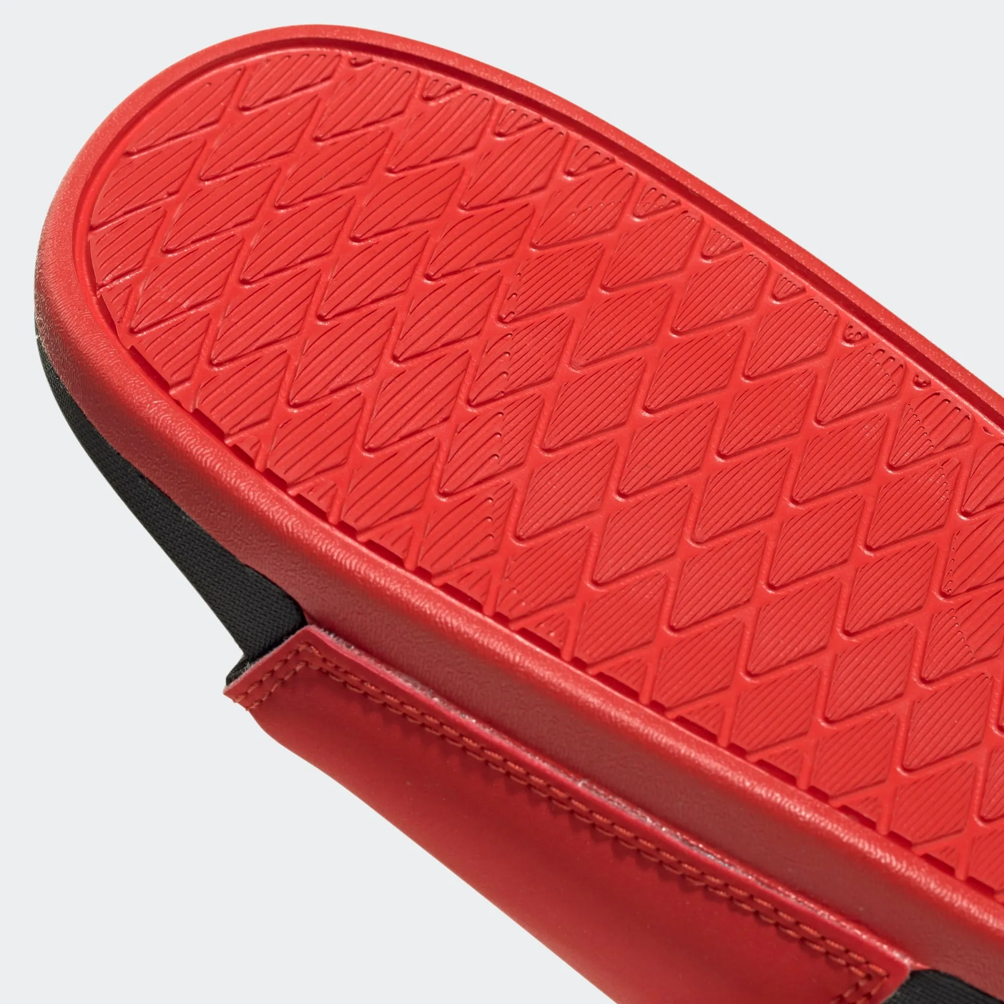Adidas Adilette Cloudfoam 3 Stripe Logo "BREDS" (Active Red/Black/White)(F34722)