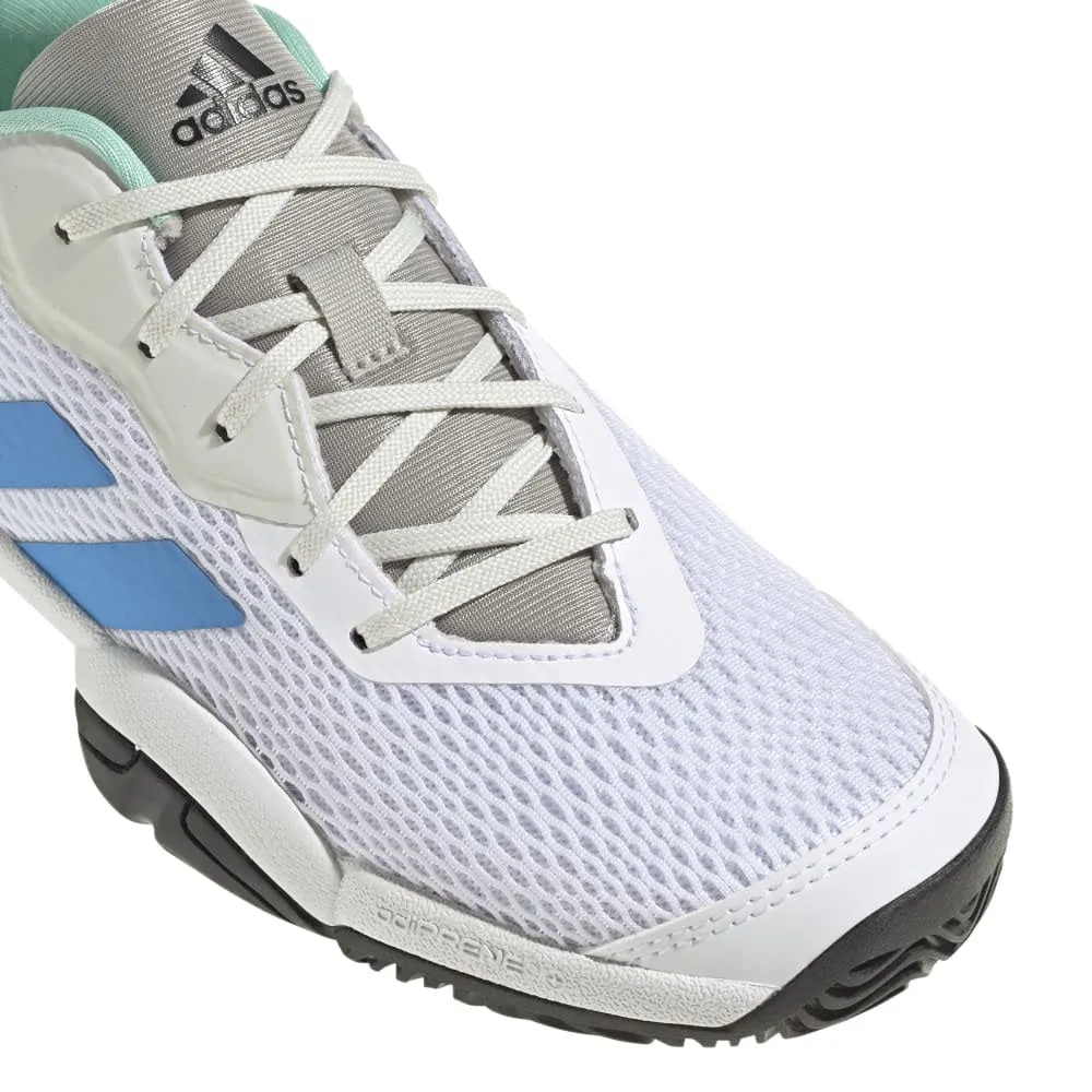 adidas Barricade Junior Tennis Shoe (White/Blue)
