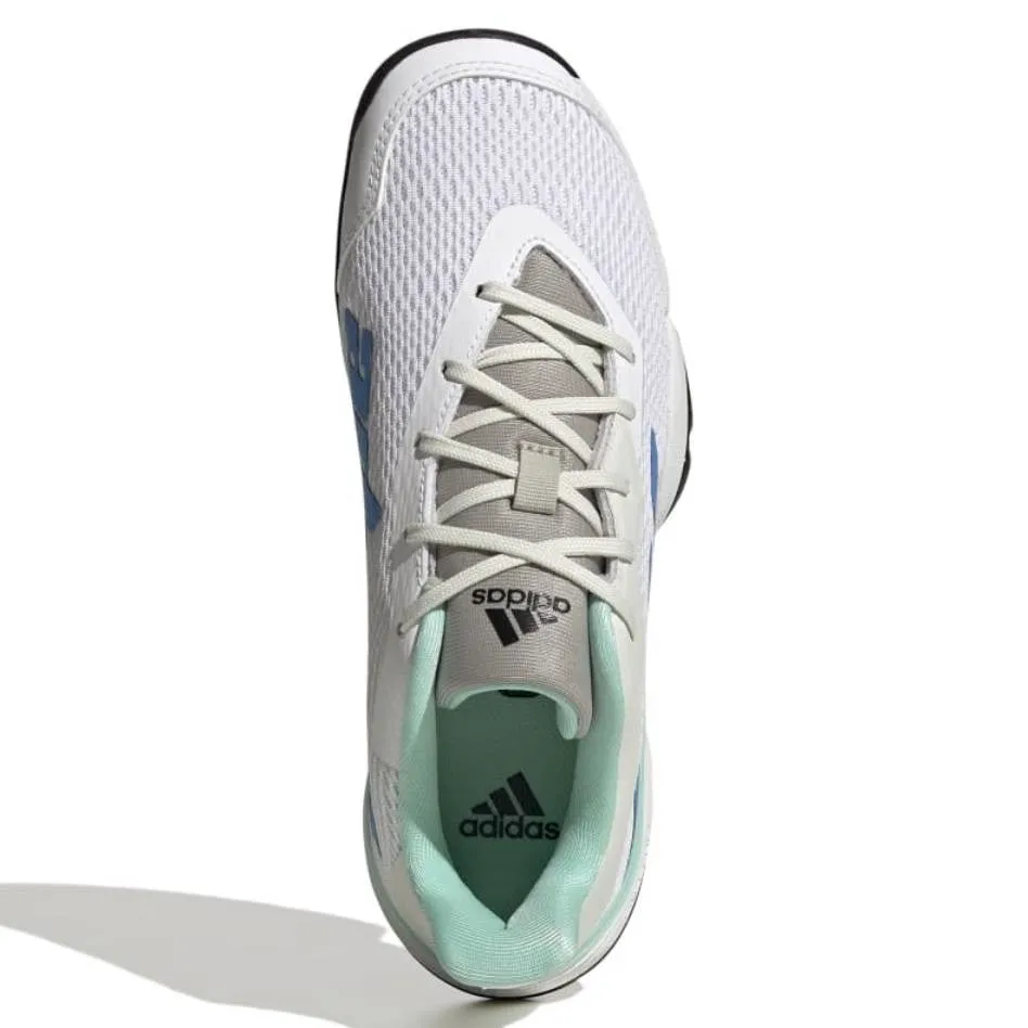 adidas Barricade Junior Tennis Shoe (White/Blue)
