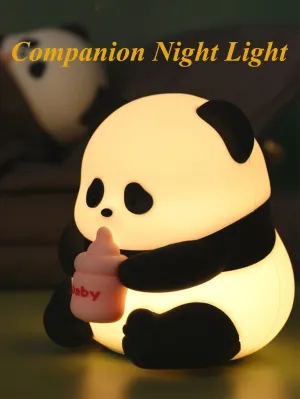 Adorable Panda Silicone Night Light: Soft and Squeezable, Shape-Shifting, Gentle Glow, Timer Sleep Mode, Adjustable Brightness, Color-Changing, Steady Light, Long Battery Life